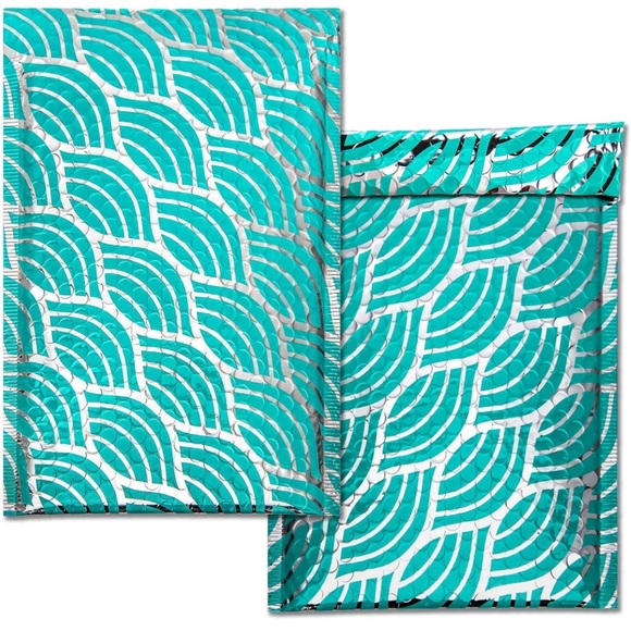 8 Count 7X10 Ripple Wave Teal Bubble Mailers, Shipping Supplies, PRICE IS FIRM - Picture 2 of 6